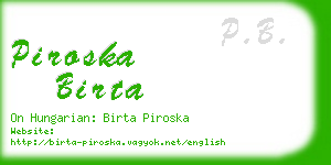 piroska birta business card
